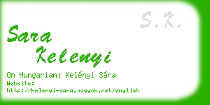 sara kelenyi business card
